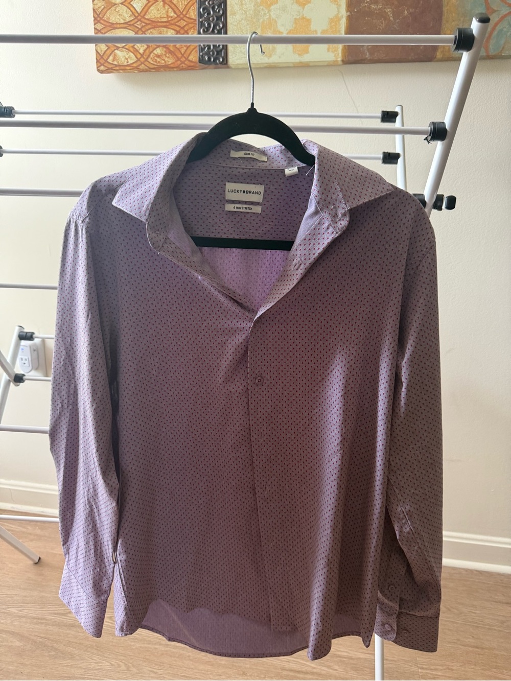 Lucky Brand Men's Purple Dot-Pattern Button-Up Shirt